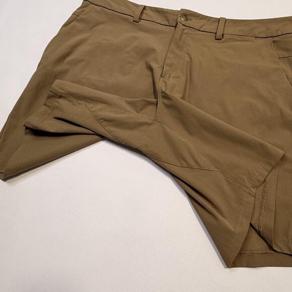 Lululemon Commission Short Mens 38 Brown Khaki Chino Golf Warpstreme Stretch - Picture 8 of 11